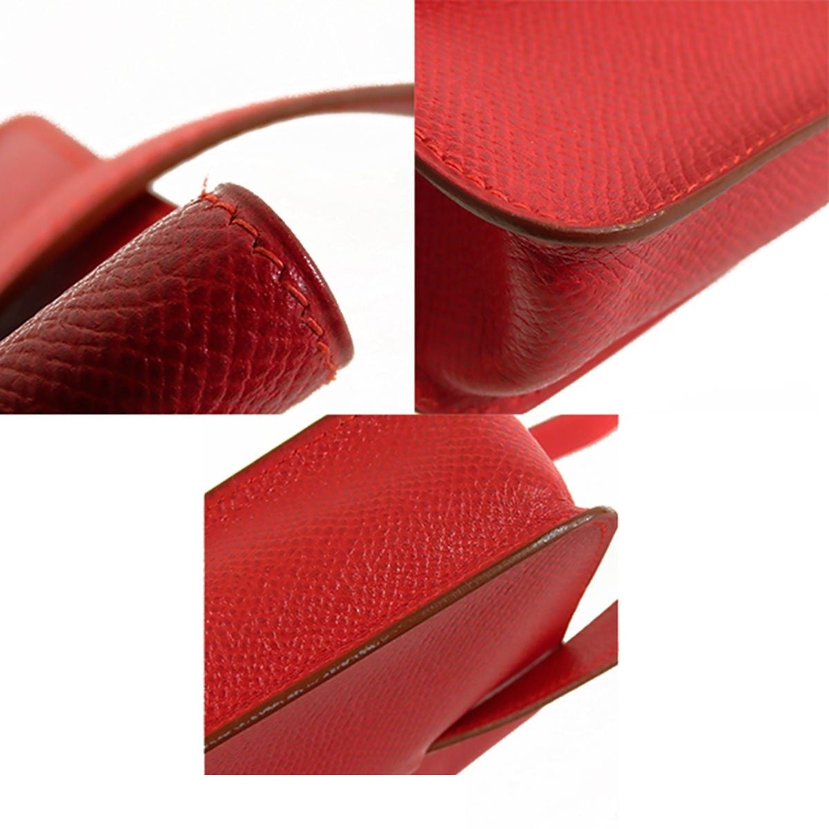 Hermes Pochette Green Red Gold Courchevel — view 7