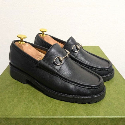 Gucci Horsebit Loafer Boots Rug Sole Black 36