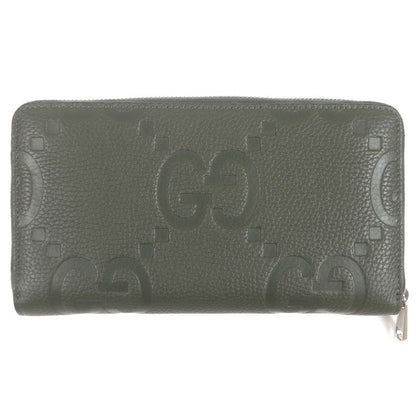 Gucci Leather Jumbo GG Round Zip Long Wallet Organizer