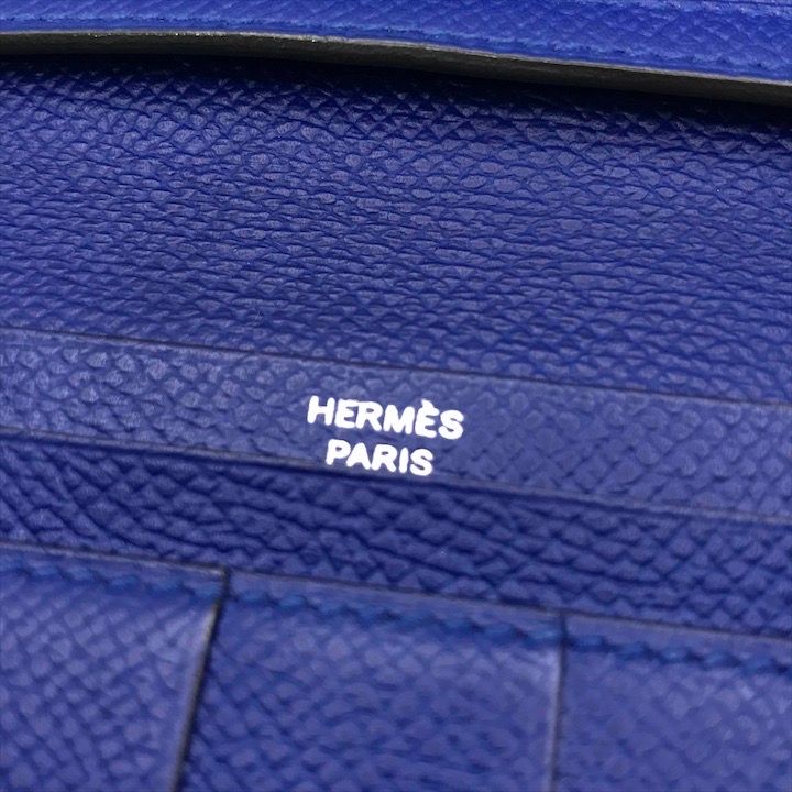 Hermes Epsom Bearn Souffle Blue Wallet Bifold