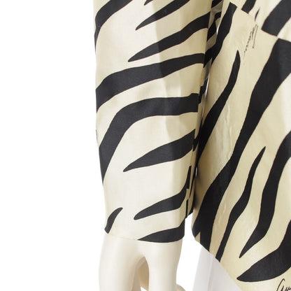 Gucci 1996 Tom Ford Period Zebra Print Logo Gel Button Tailored Jacket Outerwear