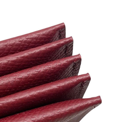 Celine Card Case Accordion Card Holder 10b693bfp Calfskin Logo Light Burgundy