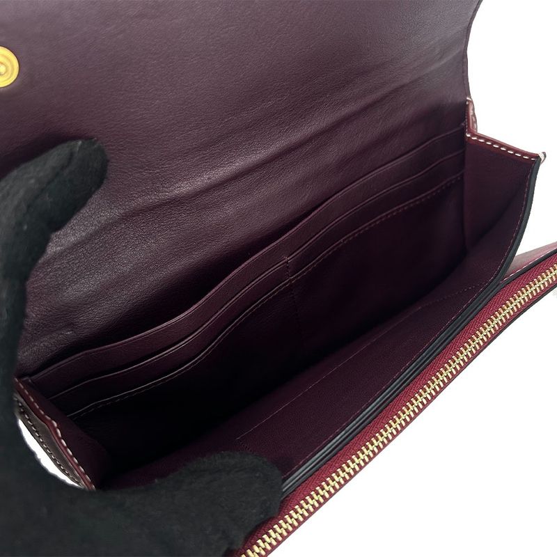 Loewe Shoulder Bag Wallet Long Wallet Gate Crossbody Anagram Leather Bordeaux