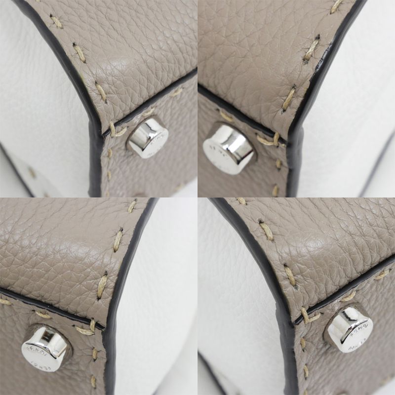 Fendi P-cub-mini Bicolor-gray-x White Handbag Shoulder-8bn244 Women's