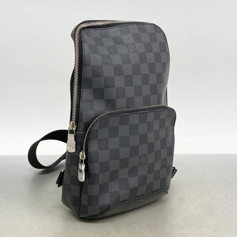 Louis Vuitton Body Bag Damier Graphite Avenues Ring Bag N41719 Black Men's