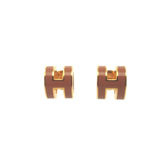 Hermes Pop Mini Metal New Gold Earrings