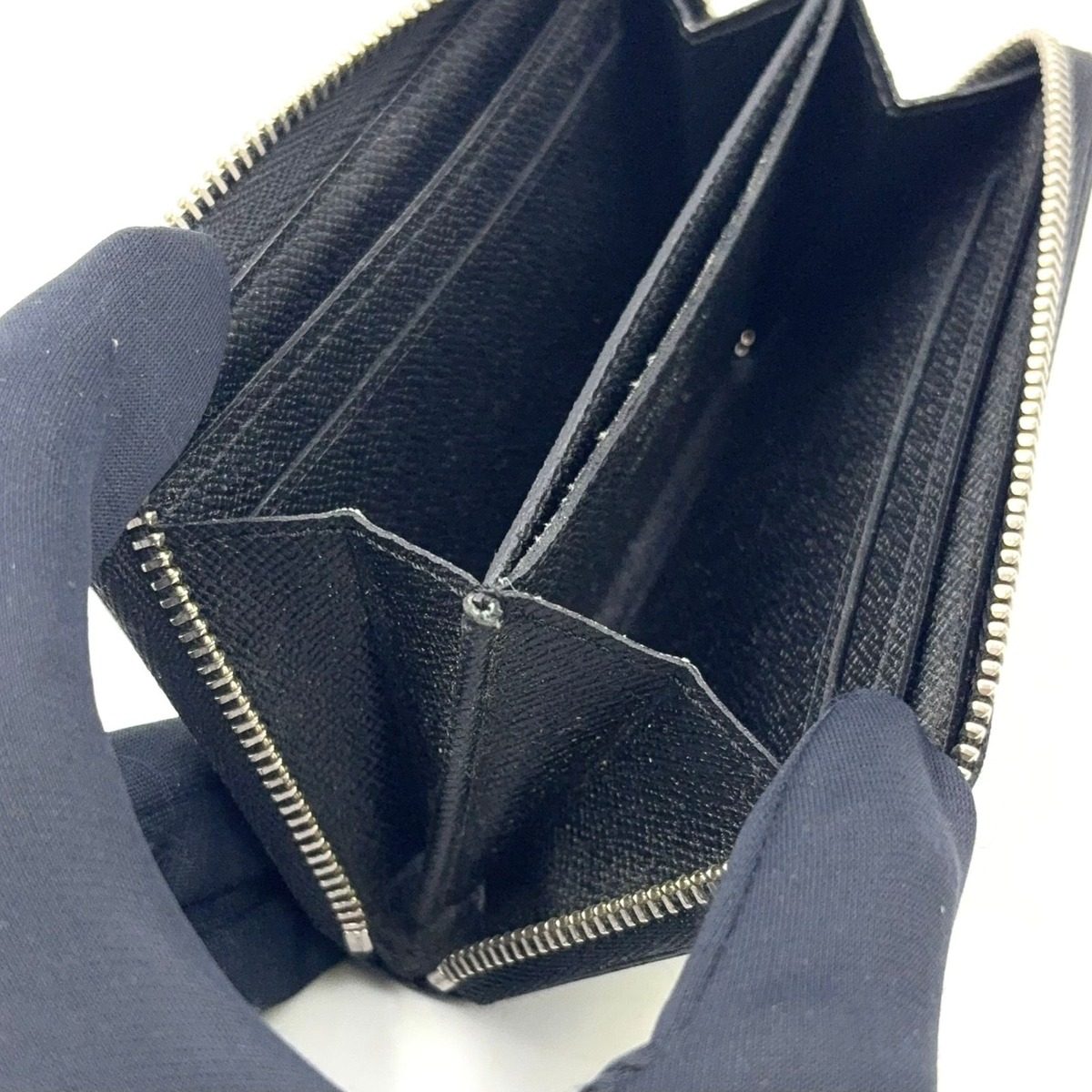 Louis Vuitton Zippy Coin Purse Damier Graphite Black Case Silver — view 10