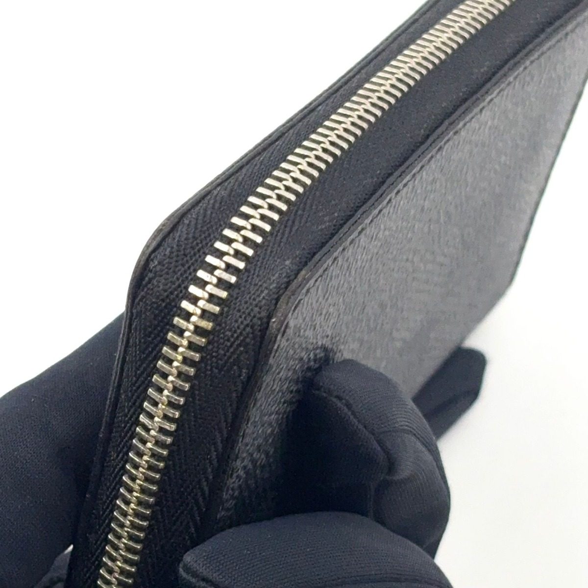 Louis Vuitton Zippy Coin Purse Damier Graphite Black Case Silver — view 12