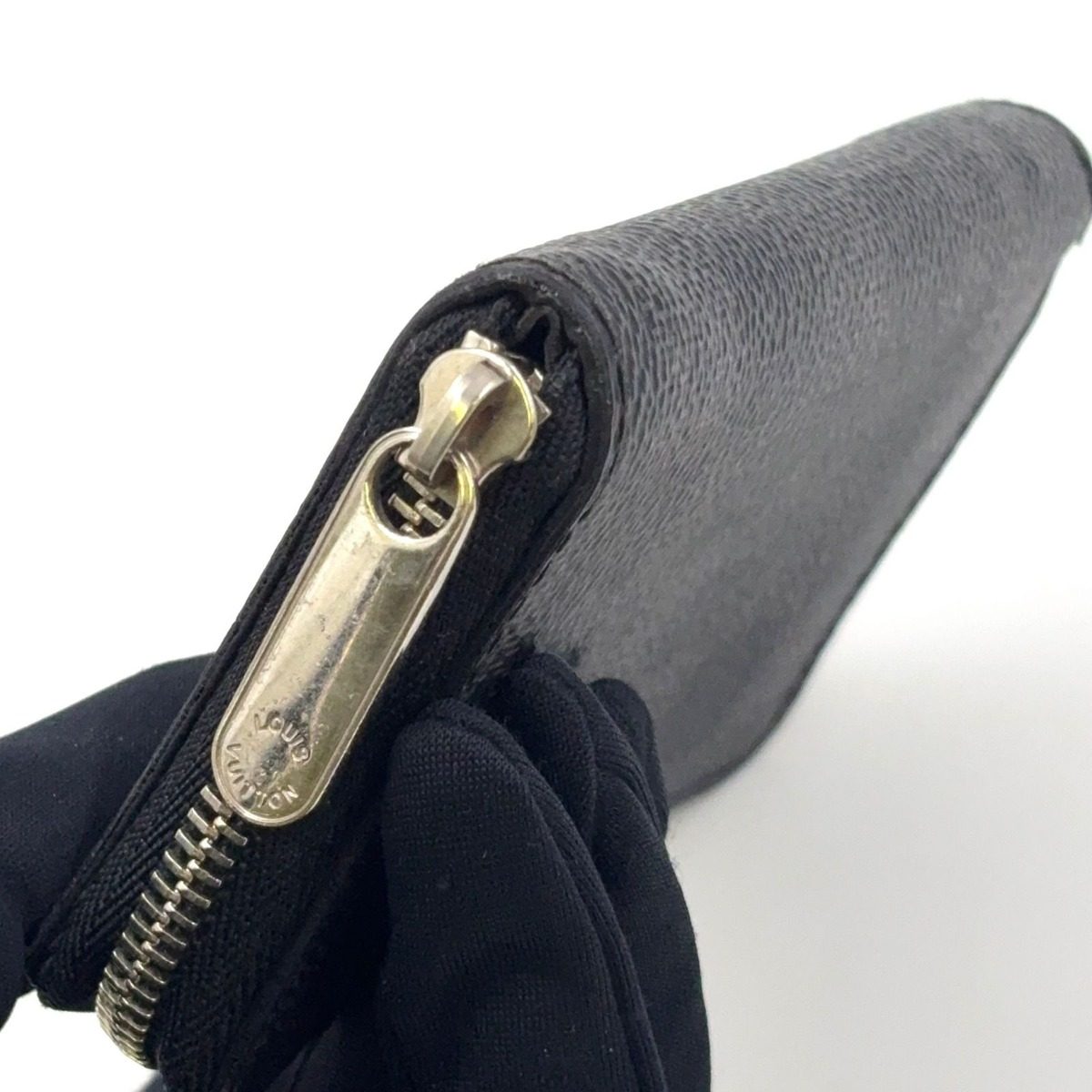 Louis Vuitton Zippy Coin Purse Damier Graphite Black Case Silver — view 14