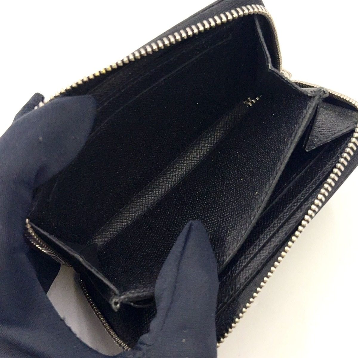 Louis Vuitton Zippy Coin Purse Damier Graphite Black Case Silver — view 5