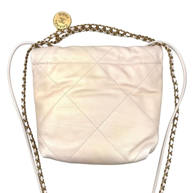 Chanel22 Mini Chanel 22 Mini As3980 Ecru & Gold Shoulder Bag 2way Gold Hardware