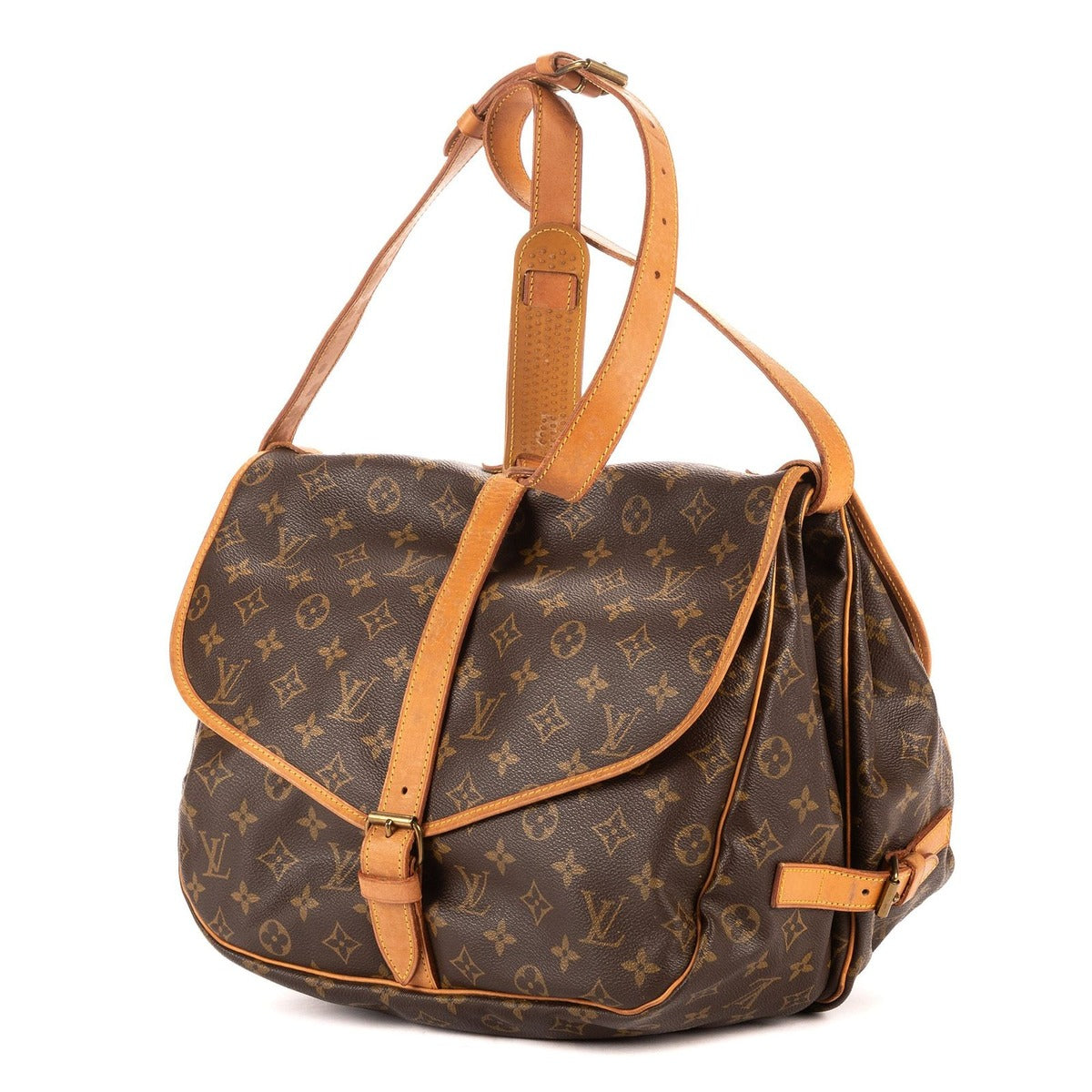 Louis Vuitton Saumur Brown Monogram Canvas Shoulder Bag — view 2