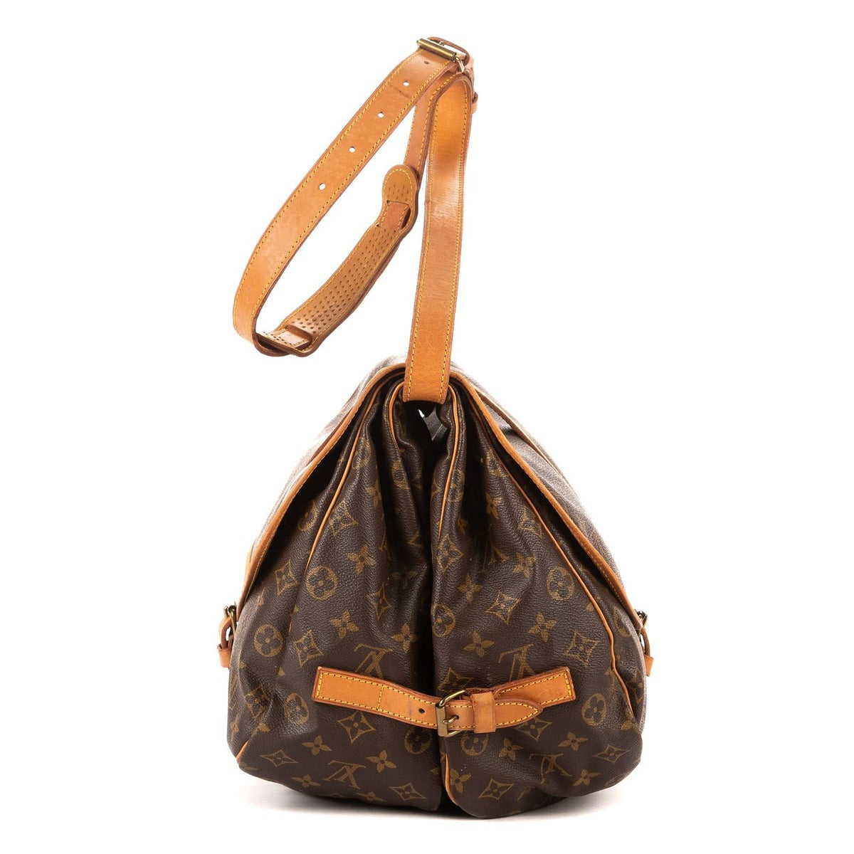 Louis Vuitton Saumur Brown Monogram Canvas Shoulder Bag — view 3