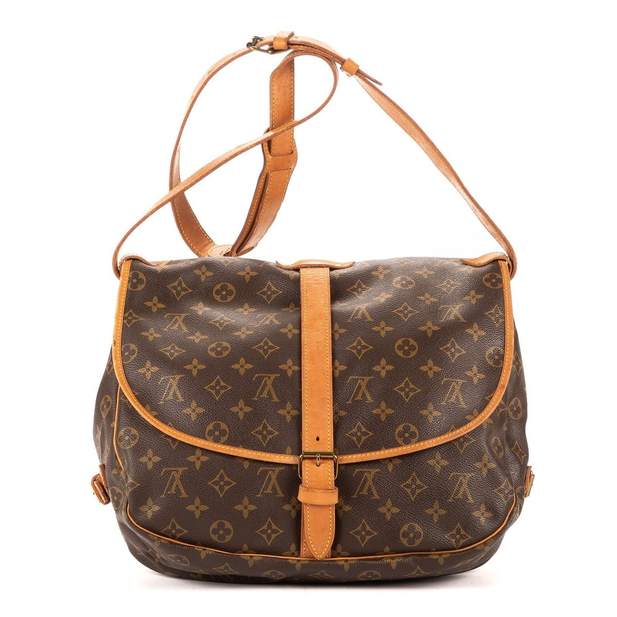Louis Vuitton Saumur Brown Monogram Canvas Shoulder Bag — view 5