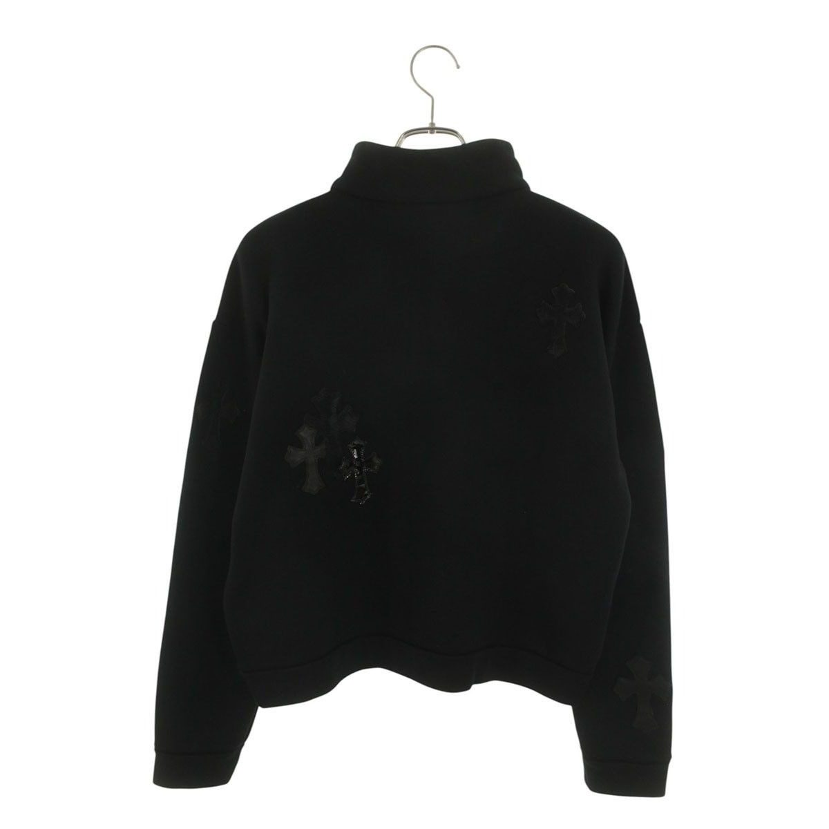 Chrome Hearts Not Calf Hair Leather Cross Patch Half Zip Sweatshirt — view 2