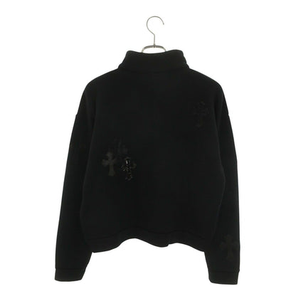 Chrome Hearts Not Calf Hair Leather Cross Patch Half Zip Sweatshirt — view 2
