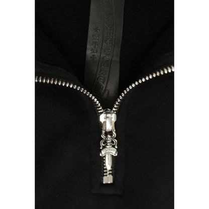 Chrome Hearts Not Calf Hair Leather Cross Patch Half Zip Sweatshirt — view 3