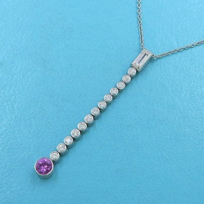 Tiffany & Co Jazz Drop Necklace Pink Sapphire Diamond
