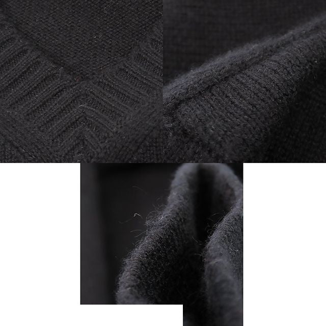 Chanel Knit Dress Black Cashmere Three Quarter Sleeve CC Logo Coco Buttons 36 — view 7