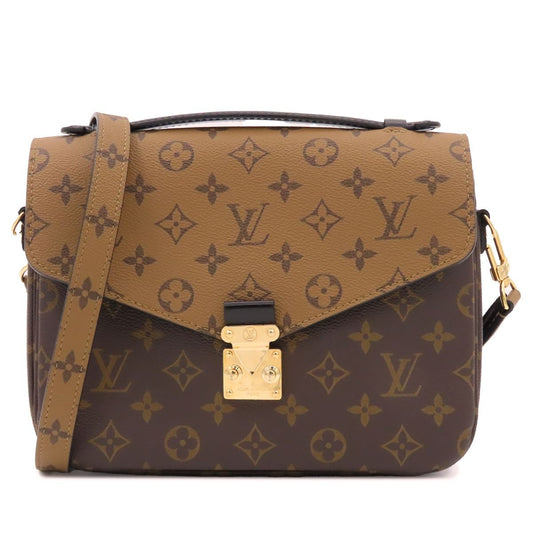 Louis Vuitton Pochette Metis MM Brown Gold Monogram Reverse 2-Way Shoulder Bag