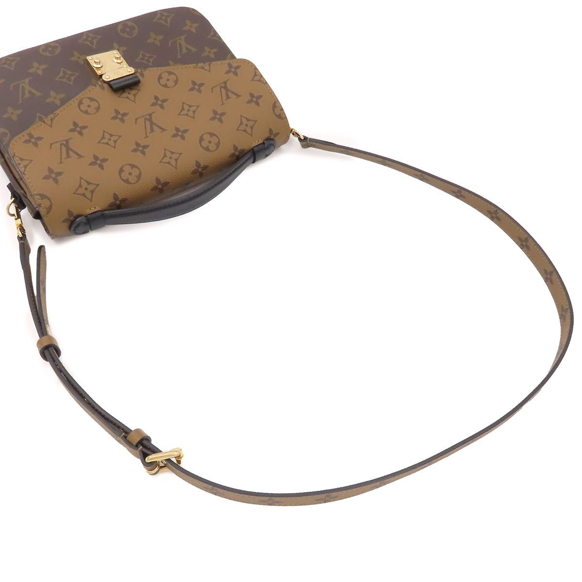 Louis Vuitton Pochette Metis MM Brown Gold Monogram Reverse 2-Way Shoulder Bag — view 5
