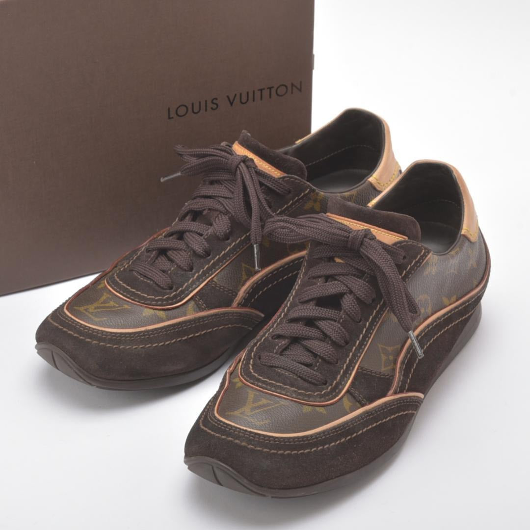 Louis Vuitton Monogram Sneakers 6 Suede Brown Box