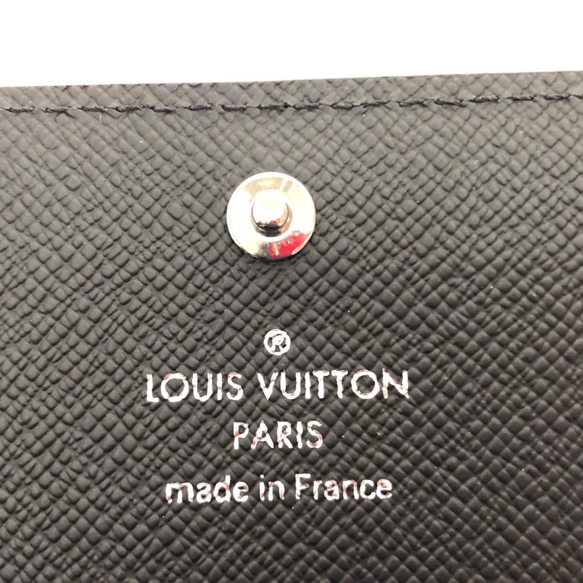 Louis Vuitton Business Card Holder Taiga Envelope Carte de Visite NM Initial — view 6