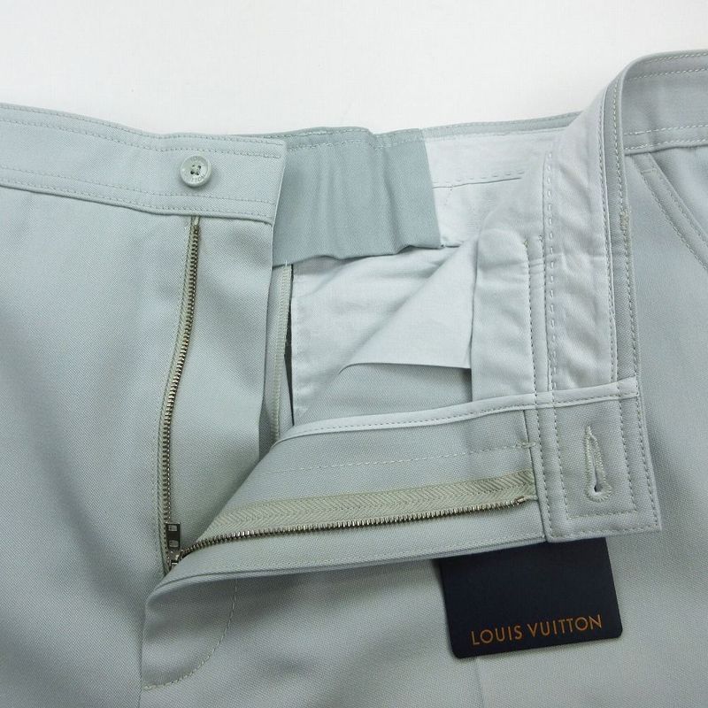 Louis Vuitton Workwear Cuff Wool Pants Rm232 Ey2 Hpp62w Men's XXL Light Blue
