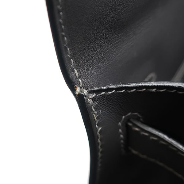 Hermes 2-Way Bag Kelly 28 Outer Stitch Box Calf Graphite Silver Hardware Gray