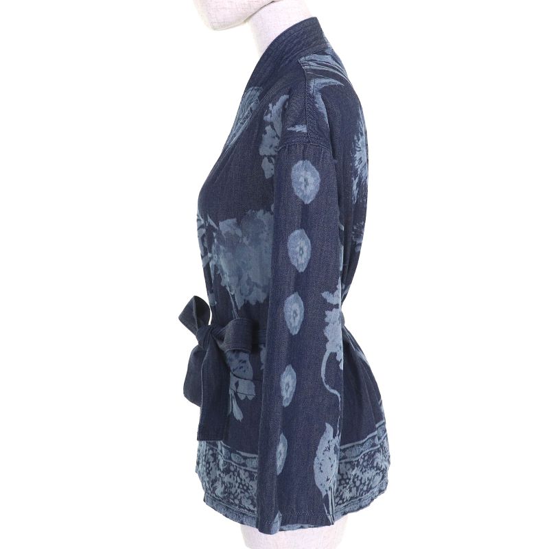 Christian DIOR 122v28a3389 100% Cotton BEE Embroidery Kimono-style Half-sleeved