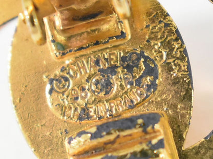 Authentic Chanel Coco Mark Turnlock Earrings GP Gold Plated Coco Mark Accessorie