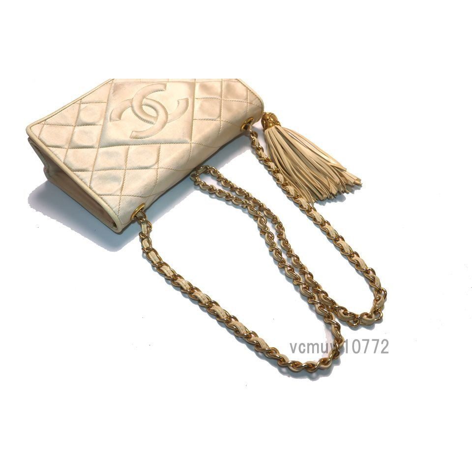 Chanel Quilted Satin Leather Chain Shoulder Bag — view 6