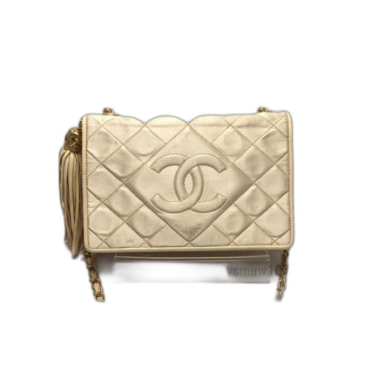 Chanel Quilted Satin Leather Chain Shoulder Bag
