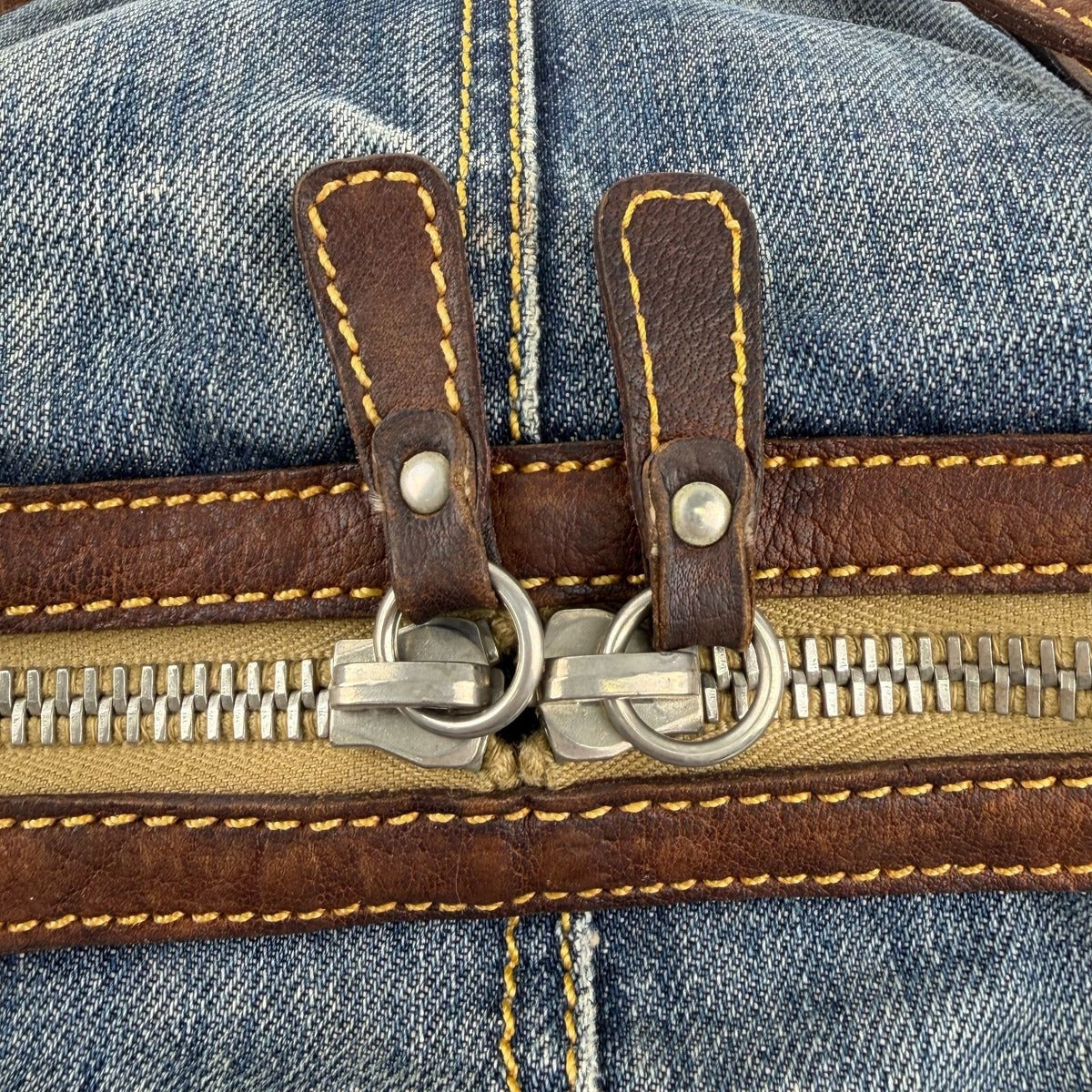 Miu Miu Shoulder Bag Navy Brown Denim Leather Vintage — view 15
