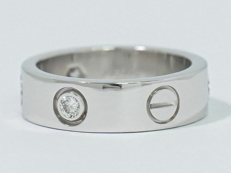 Authentic Cartier Love Diamond 3P 750 WG Ring 51 11 White Gold Accessories