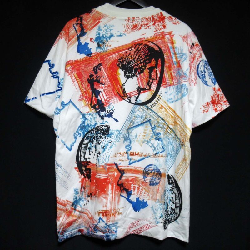 21aw Louis Vuitton Fornasetti Graphic Print Short Sleeve T-Shirt M Size White