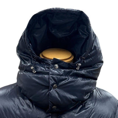 Moncler Gary Logo Patch Hooded Double Zip Up Jacket Navy — view 2