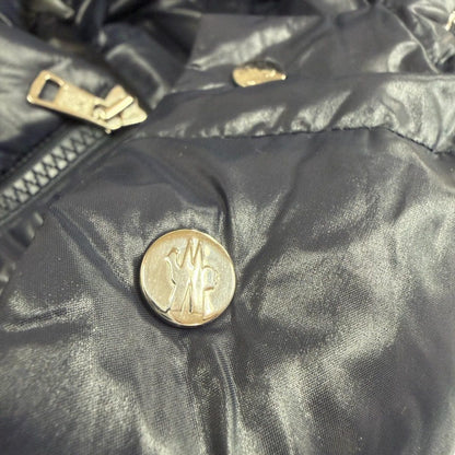 Moncler Gary Logo Patch Hooded Double Zip Up Jacket Navy — view 8