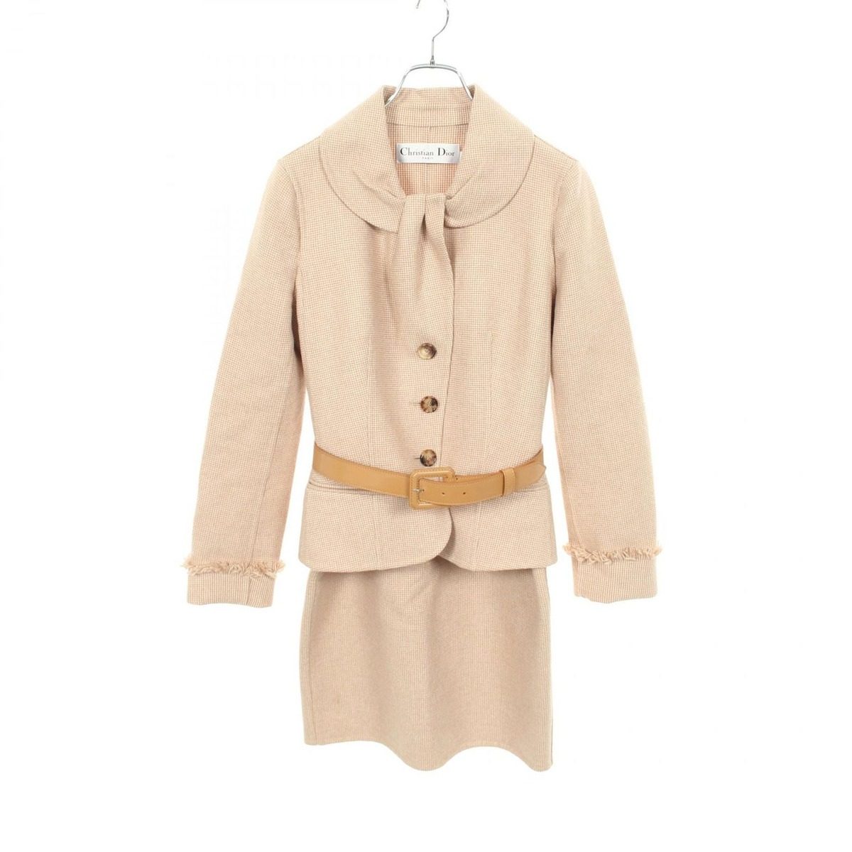 Dior Suit Jacket Beige Wool Set