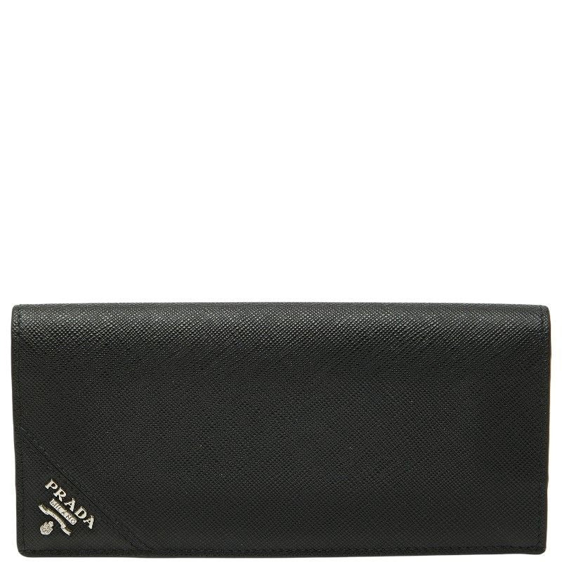 Prada Triangle Bifold Wallet Black Nero Saffiano Leather