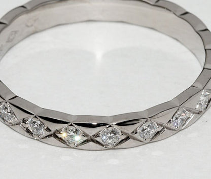 Chanel Ring 18K White Gold Diamond 20P Coco Cush Ring Mini Model J11871
