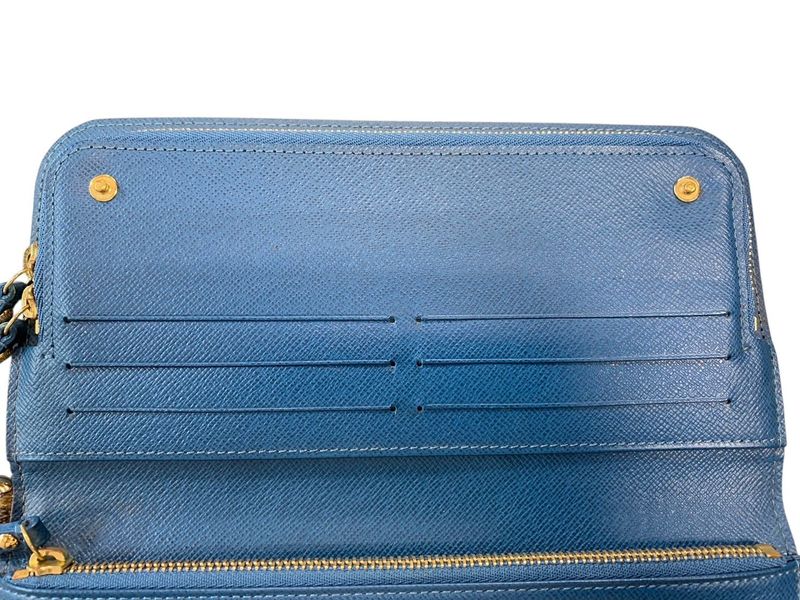 2543 Louis Vuitton Long Wallet Portefeuille Antholite Monogram Petrol Blue