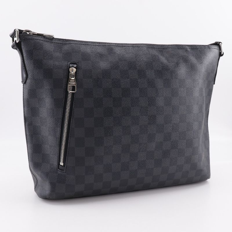 Louis Vuitton Mick MM N40004 Damier Graphite Canvas Black Sr4121 Men's Shoulder