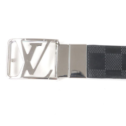 Louis Vuitton M0029 Santure Damier Infini LV Logo Silver Buckle Leather Belt