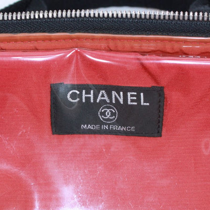 Chanel New Travel Line Mini Boston Nylon Black Handbag Silver