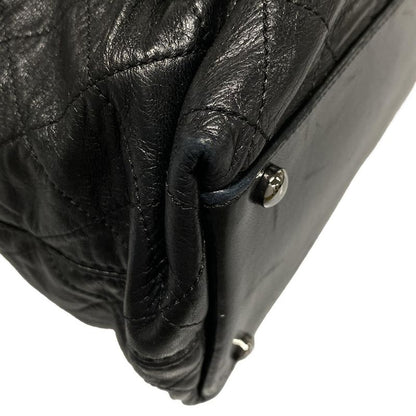 Chanel Shoulder Bag Matelasse Black Silver Hardware / Chain Shoulder / Gathered