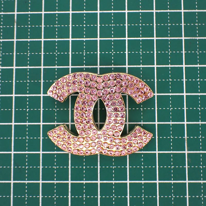 Chanel / Coco Mark / Pink Rhinestone / Brooch / G512-32