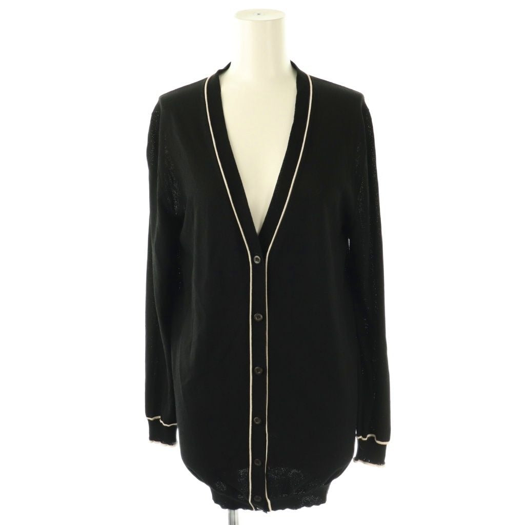 Prada Cardigan 38 Black Light Beige