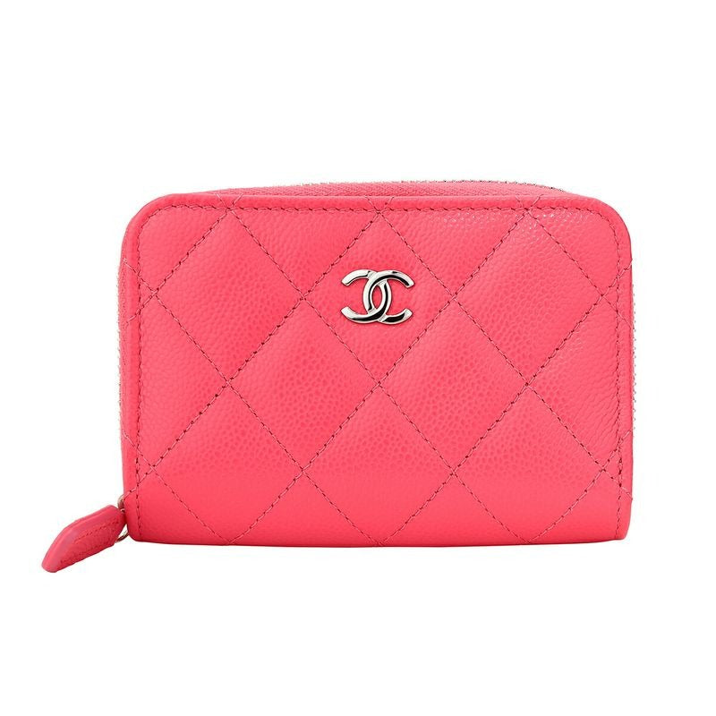 Chanel Coin Case Classic Zip Purse Neon Pink