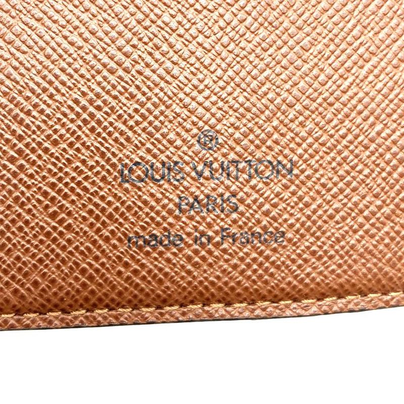 Louis Vuitton M61207 Monogram Porte Papier Zip Wallet Brown PVC Ladies Men